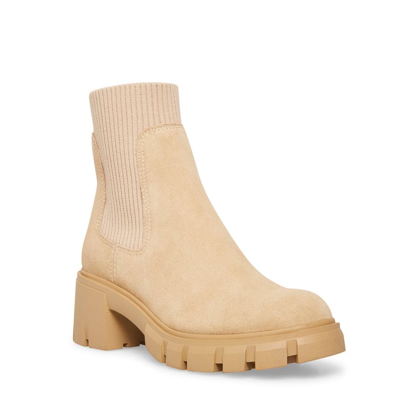 Botines Steve Madden Hutch Gamuza Mujer Beige | ES VX0S62